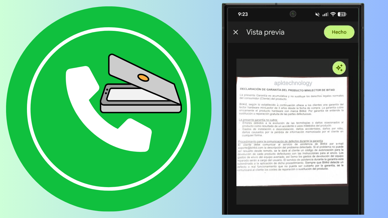 WhatsApp escáner de documentos
